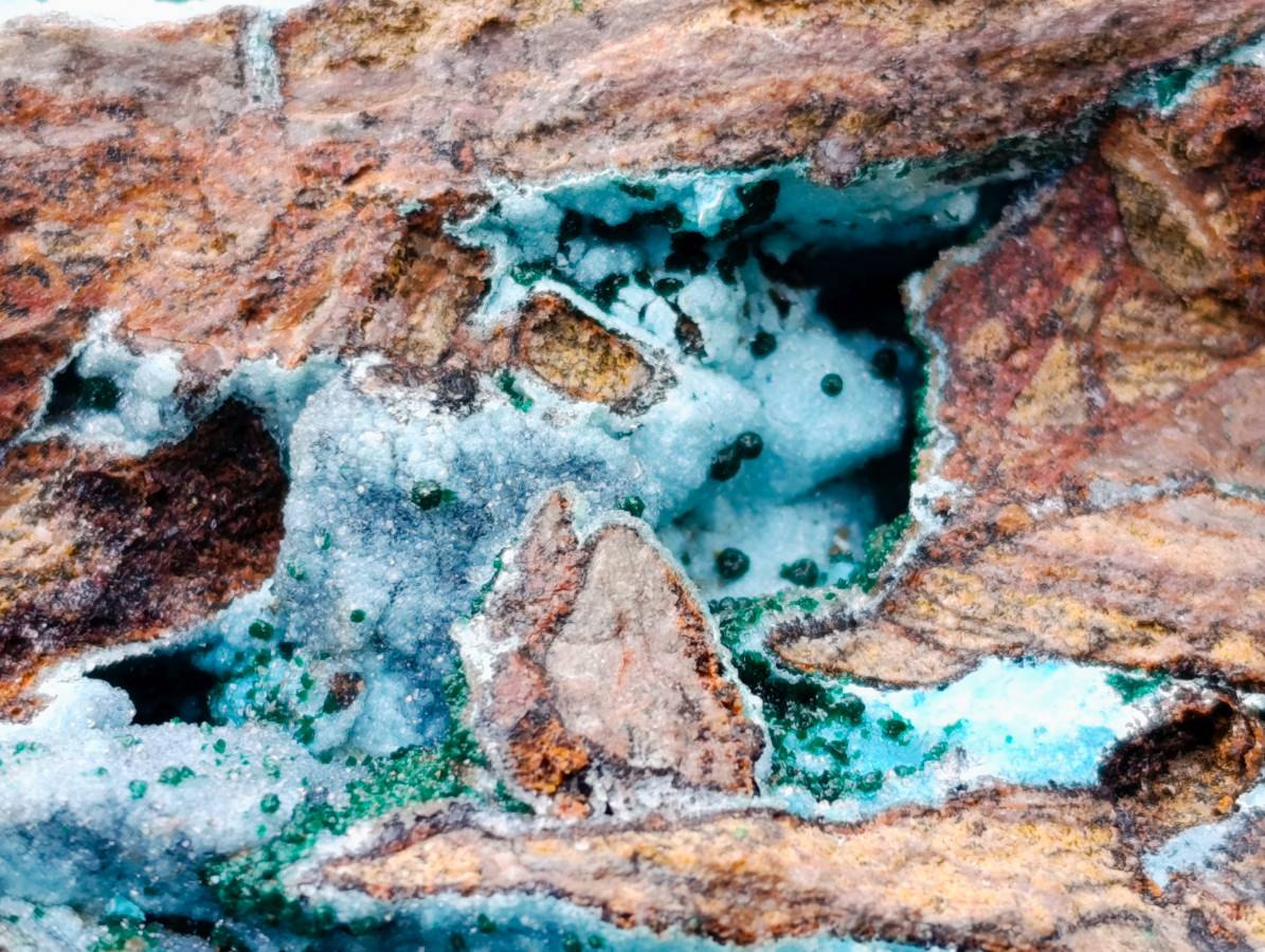 Natural Drusy Coated Chrysocolla With Malachite x 1 From Lupoto Mine, Congo - Toprock Gemstones and Minerals 