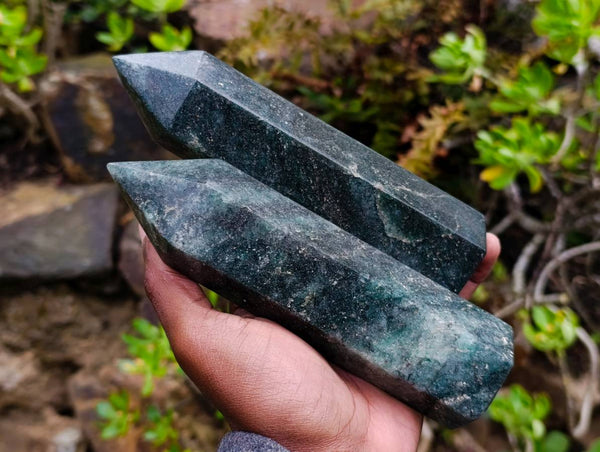Polished Green Fuchsite Points x 4 From Madagascar