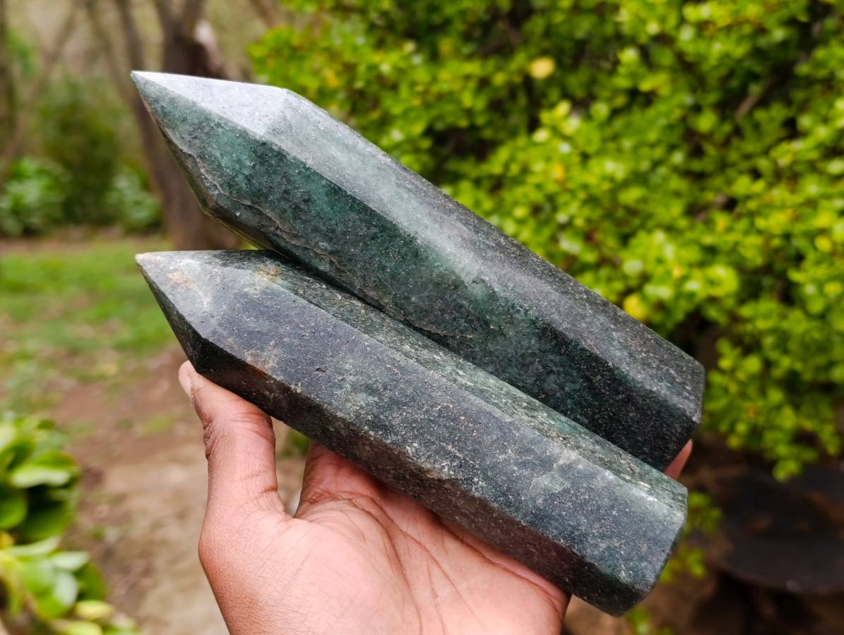 Polished Green Fuchsite Points x 4 From Madagascar - Toprock Gemstones and Minerals 