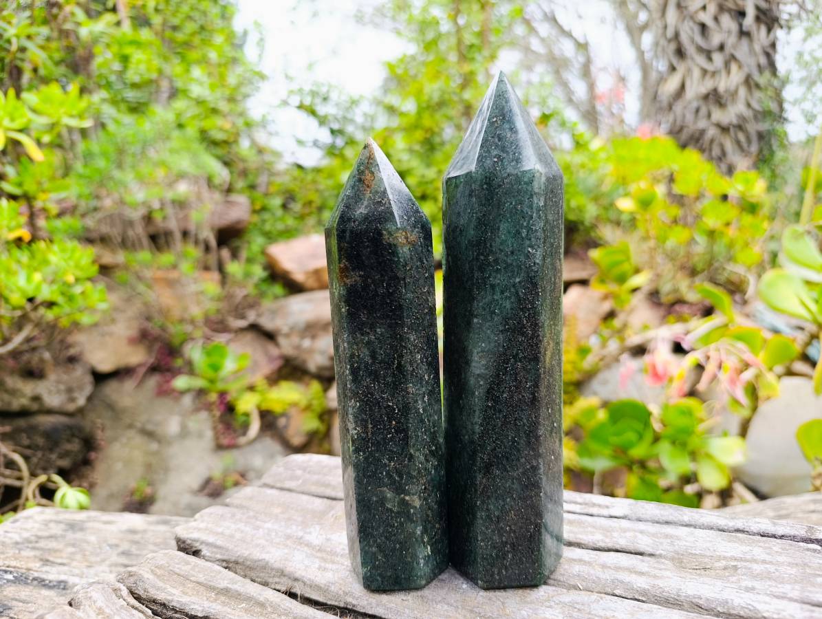 Polished Green Fuchsite Points x 4 From Madagascar - Toprock Gemstones and Minerals 