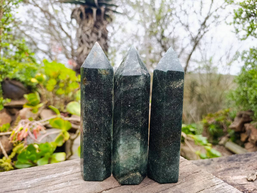 Polished Green Fuchsite Points x 4 From Madagascar - Toprock Gemstones and Minerals 