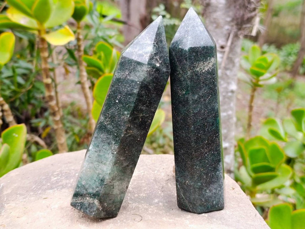 Polished Green Fuchsite Points x 4 From Madagascar - Toprock Gemstones and Minerals 