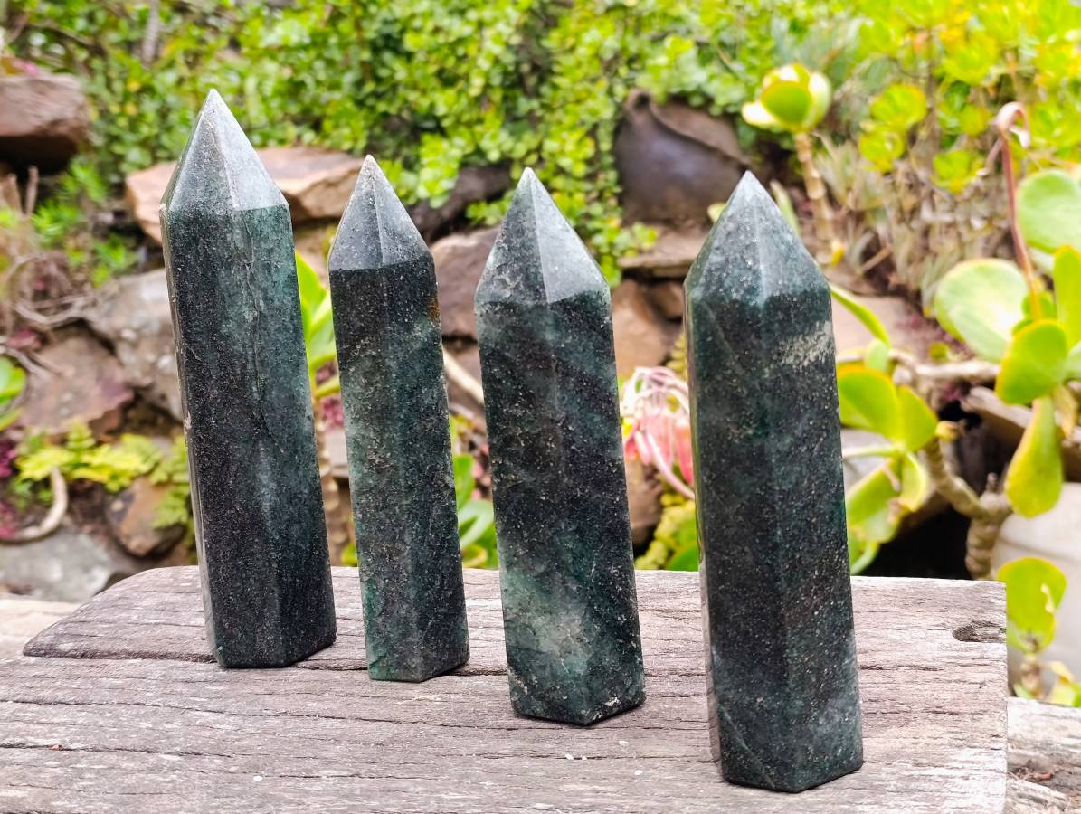 Polished Green Fuchsite Points x 4 From Madagascar - Toprock Gemstones and Minerals 
