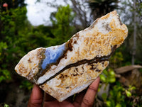 Polished On One Side 'Crazy' Blue Lace Agate x 7 From Namibia