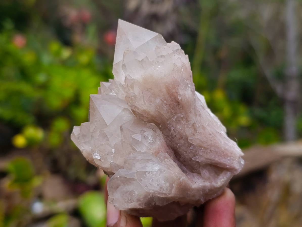 Natural Phantom Smokey Quartz Clusters x 6 From Luena, Congo - Toprock Gemstones and Minerals 