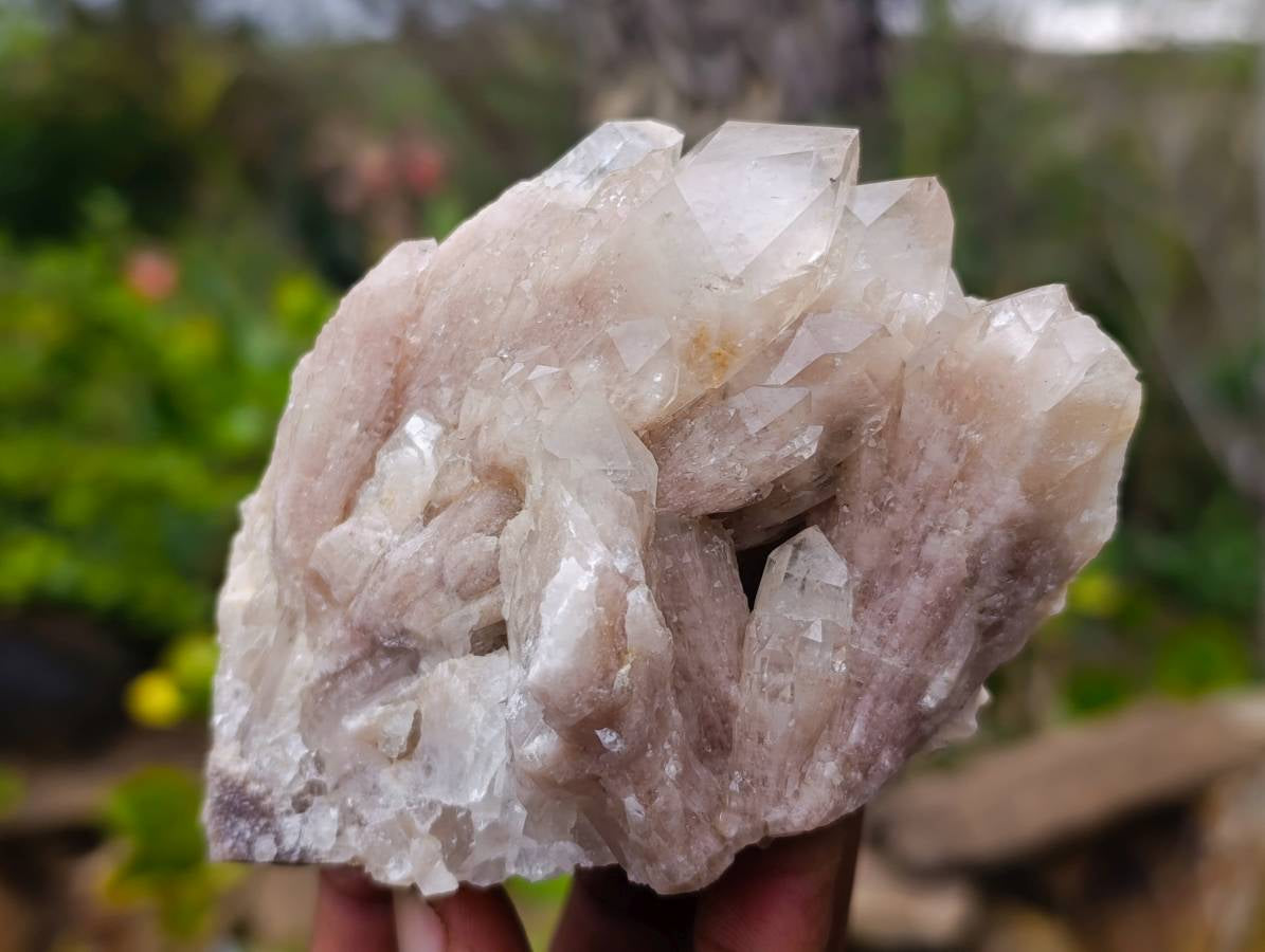 Natural Phantom Smokey Quartz Clusters x 6 From Luena, Congo - Toprock Gemstones and Minerals 