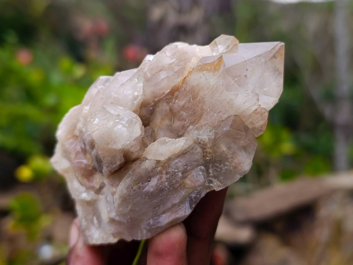 Natural Phantom Smokey Quartz Clusters x 6 From Luena, Congo - Toprock Gemstones and Minerals 
