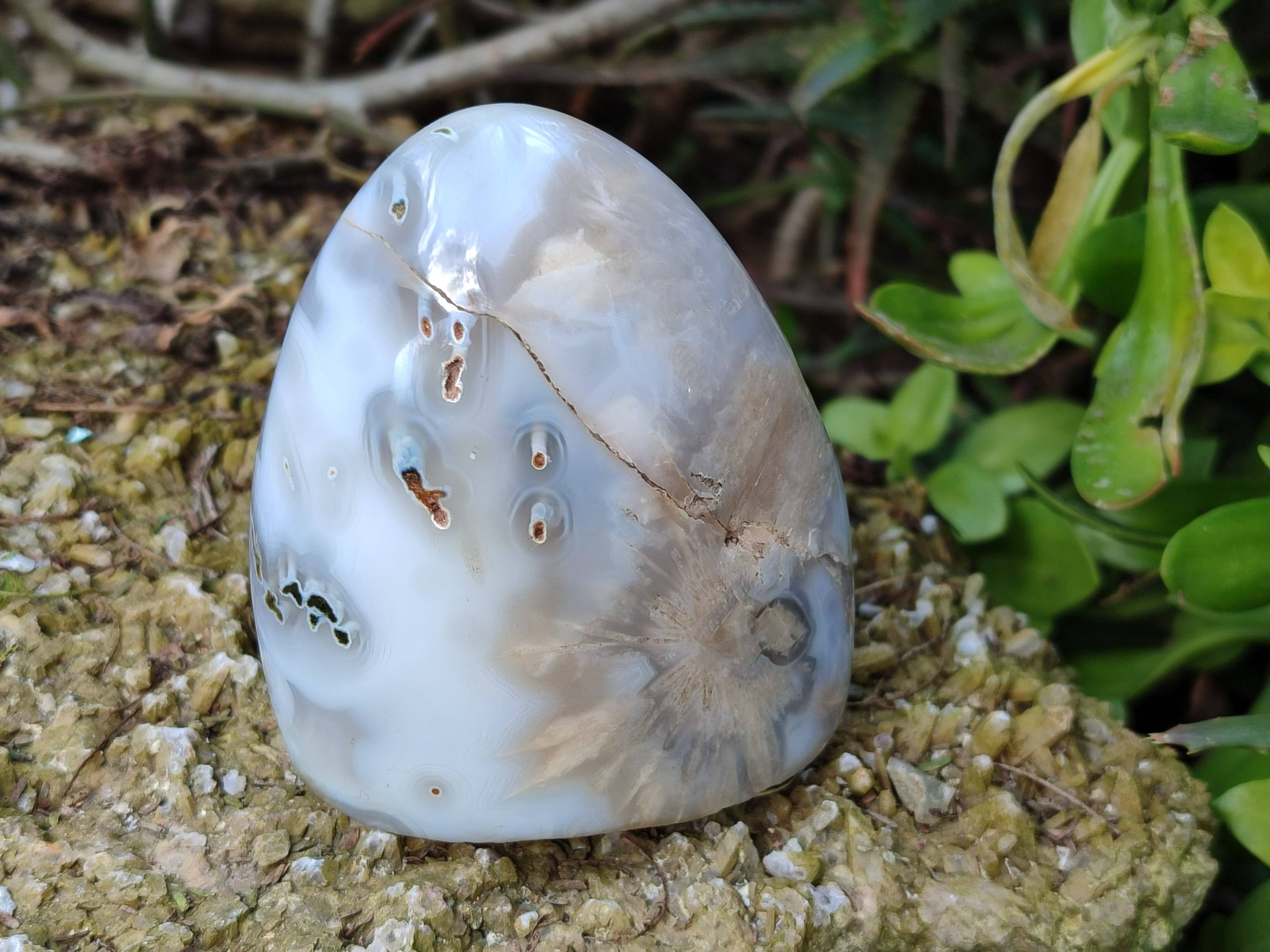 Polished Banded Agate Standing Free Forms x 3 From Madagascar - Toprock Gemstones and Minerals 