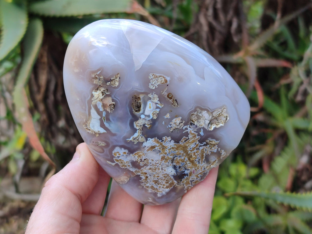 Polished Banded Agate Standing Free Forms x 3 From Madagascar - Toprock Gemstones and Minerals 