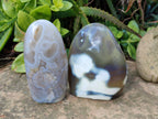 Polished Banded Agate Standing Free Forms x 3 From Madagascar - Toprock Gemstones and Minerals 