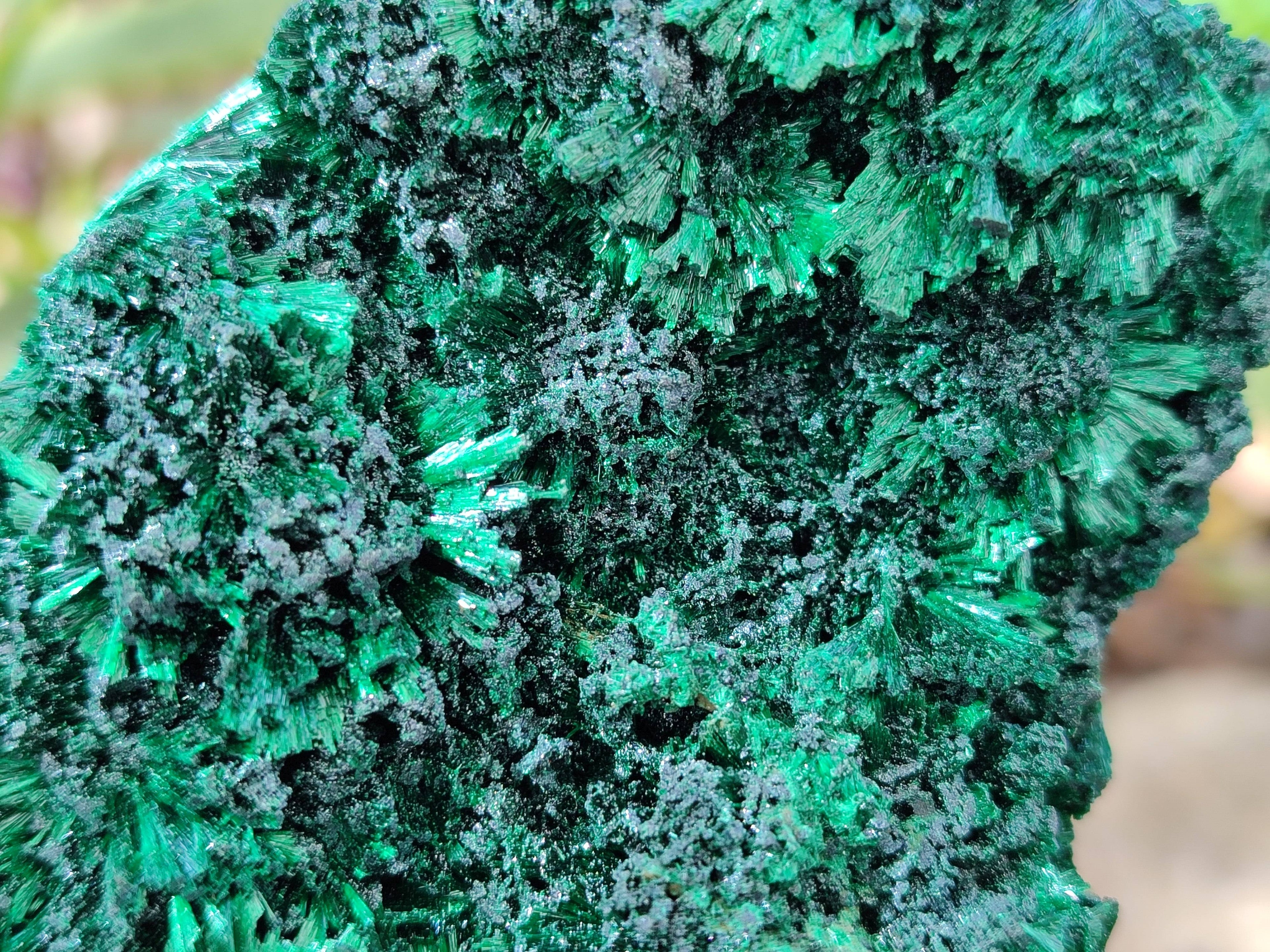 Natural Silky Malachite Specimens x 2 From Kasompe, Congo - Toprock Gemstones and Minerals 