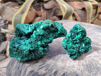 Natural Silky Malachite Specimens x 2 From Kasompe, Congo