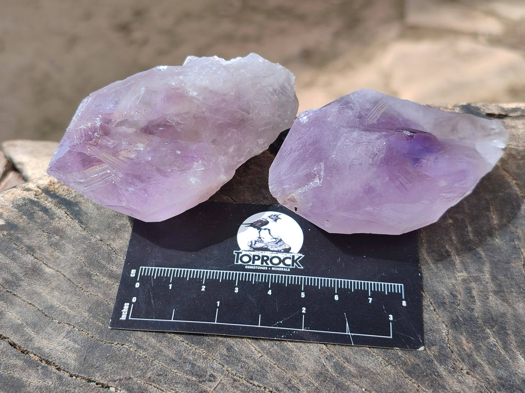 Natural Jacaranda Amethyst Crystals x 12 From Zambia - Toprock Gemstones and Minerals 