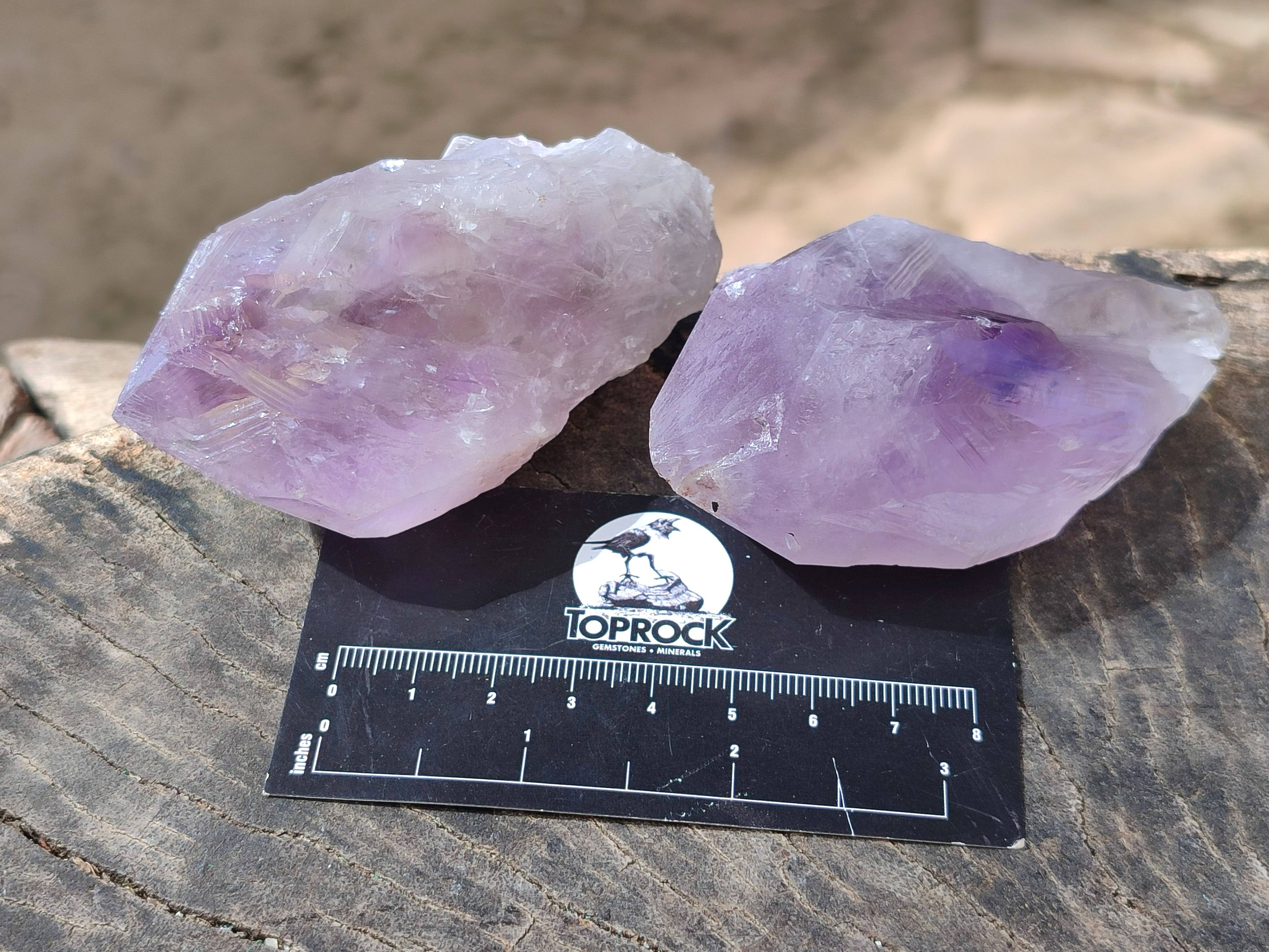 Natural Jacaranda Amethyst Crystals x 12 From Zambia - Toprock Gemstones and Minerals 