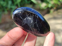 Polished Black Tourmaline Palm Stones x 20 From Madagascar - Toprock Gemstones and Minerals 