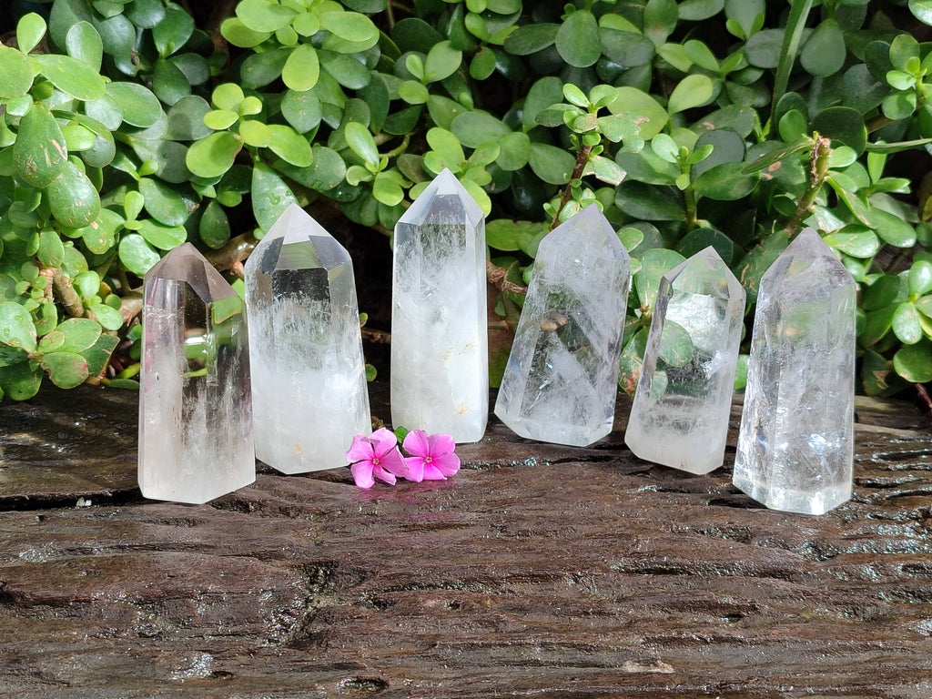 Polished Clear Quartz Crystals x 6 From Madagascar - Toprock Gemstones and Minerals 