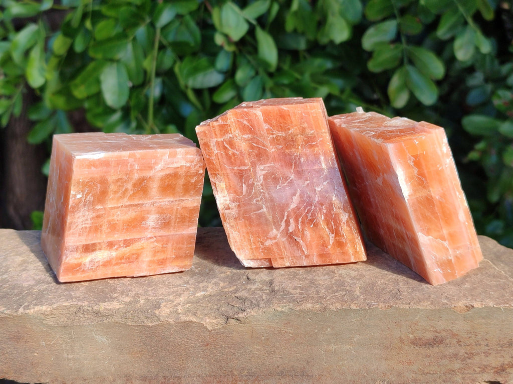 Natural Sunset Orange Calcite Specimens x 6 From Spitzkop, Namibia - Toprock Gemstones and Minerals 
