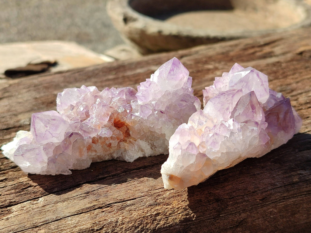 Natural Amethyst Spirit Quartz Clusters x 6 From South Africa - Toprock Gemstones and Minerals 