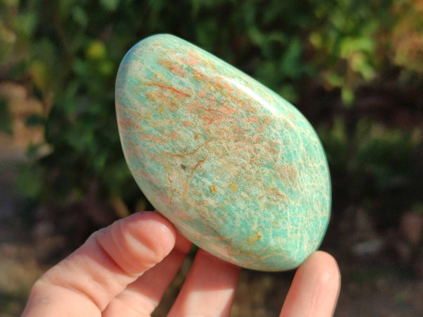 Polished Amazonite Palm Stones x 14 From Madagascar