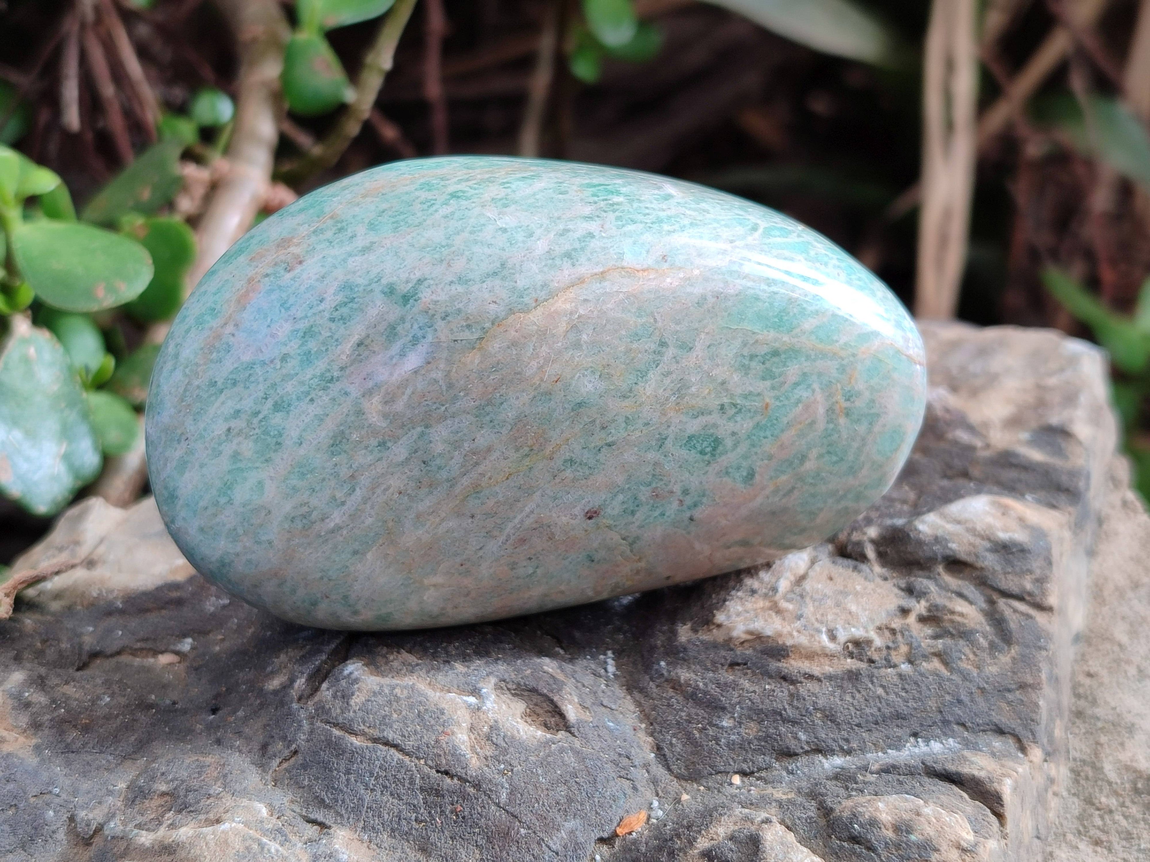 Polished Amazonite Palm Stones x 14 From Madagascar - Toprock Gemstones and Minerals 