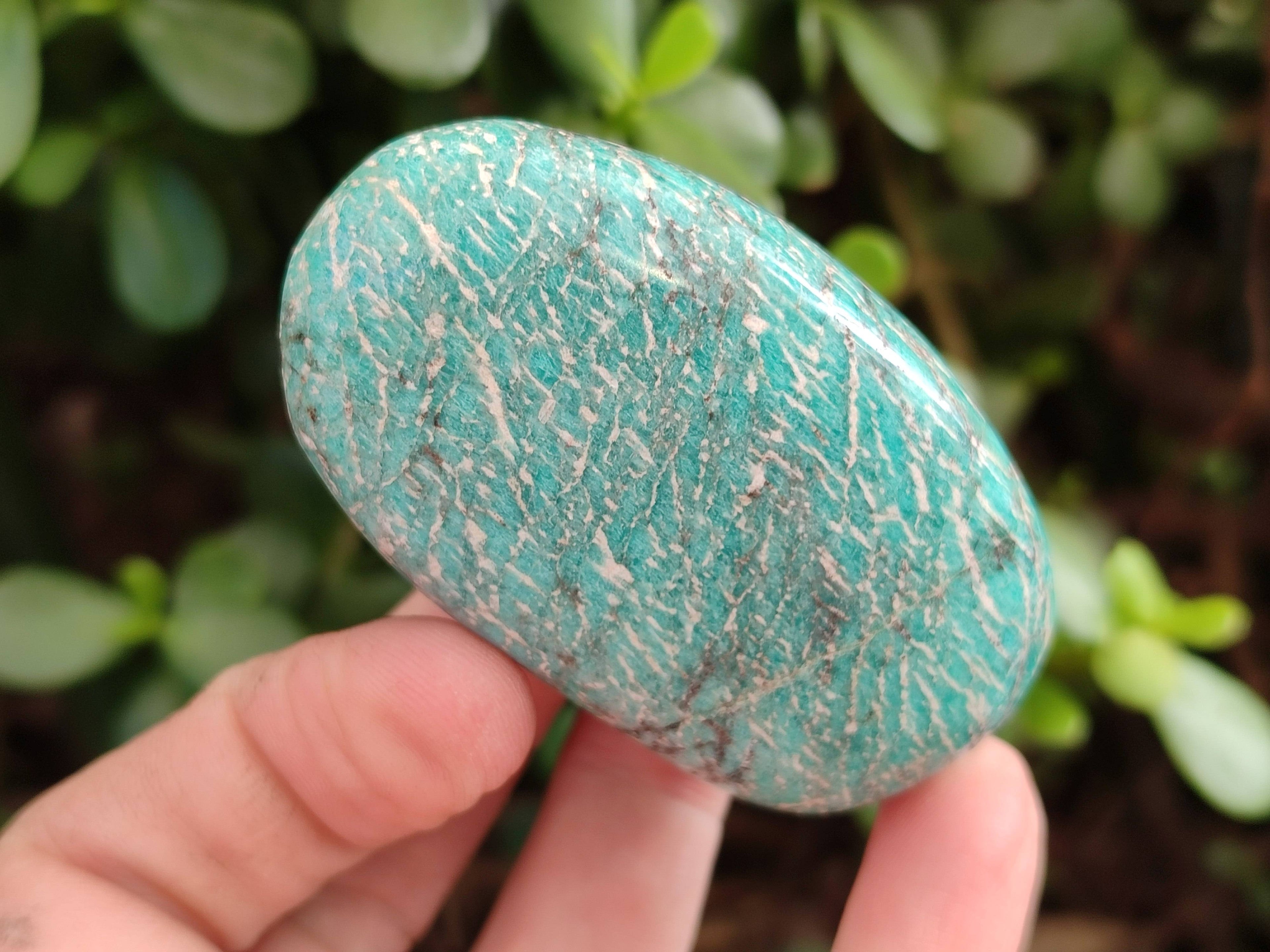 Polished Amazonite Palm Stones x 14 From Madagascar - Toprock Gemstones and Minerals 