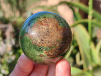 Polished Green Chrysoprase Spheres x 6 From Madagascar