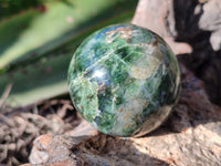 Polished Green Chrysoprase Spheres x 6 From Madagascar