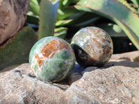 Polished Green Chrysoprase Spheres x 6 From Madagascar