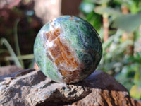 Polished Green Chrysoprase Spheres x 6 From Madagascar
