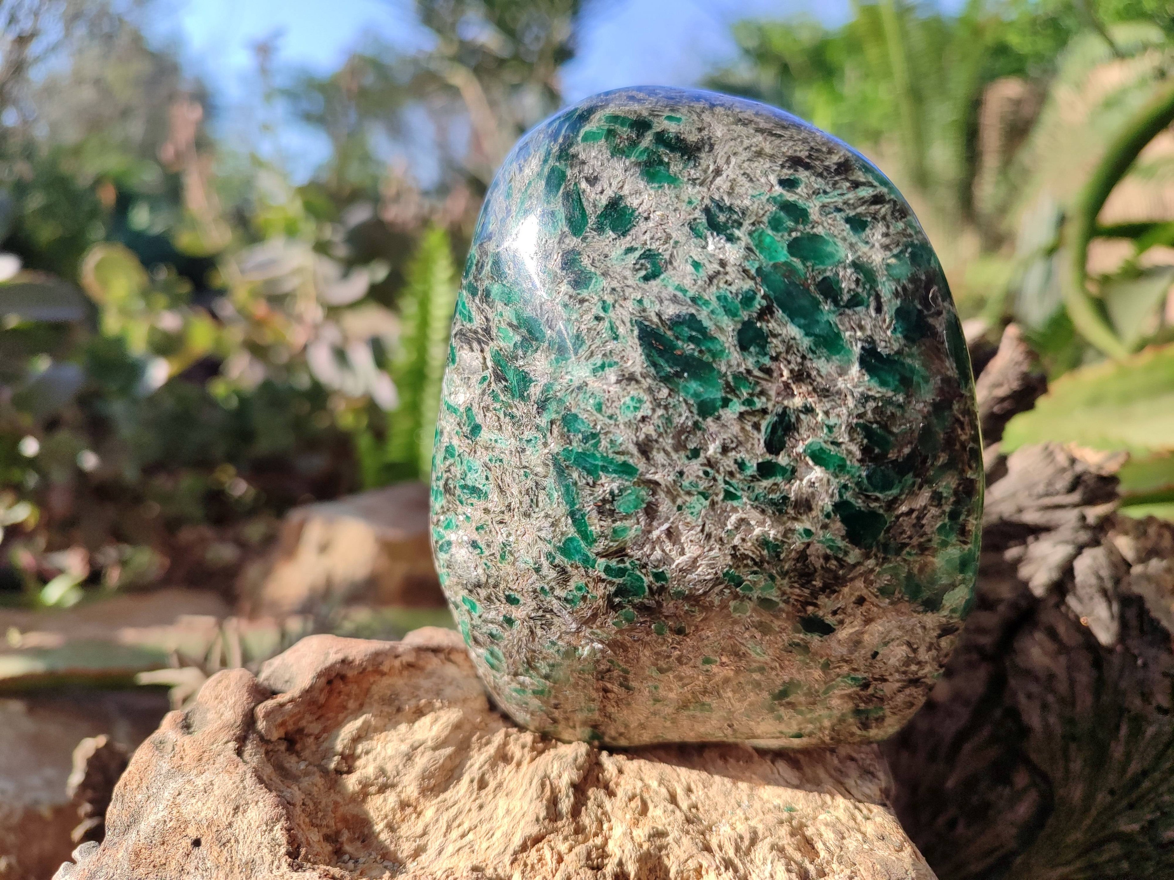 Polished Emerald Mica 'Mutokolite' Standing Free Form x 1 From Mutoko, Zimbabwe - Toprock Gemstones and Minerals 