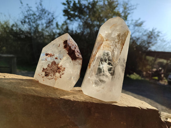Polished Clear Quartz Crystals x 2 From Madagascar