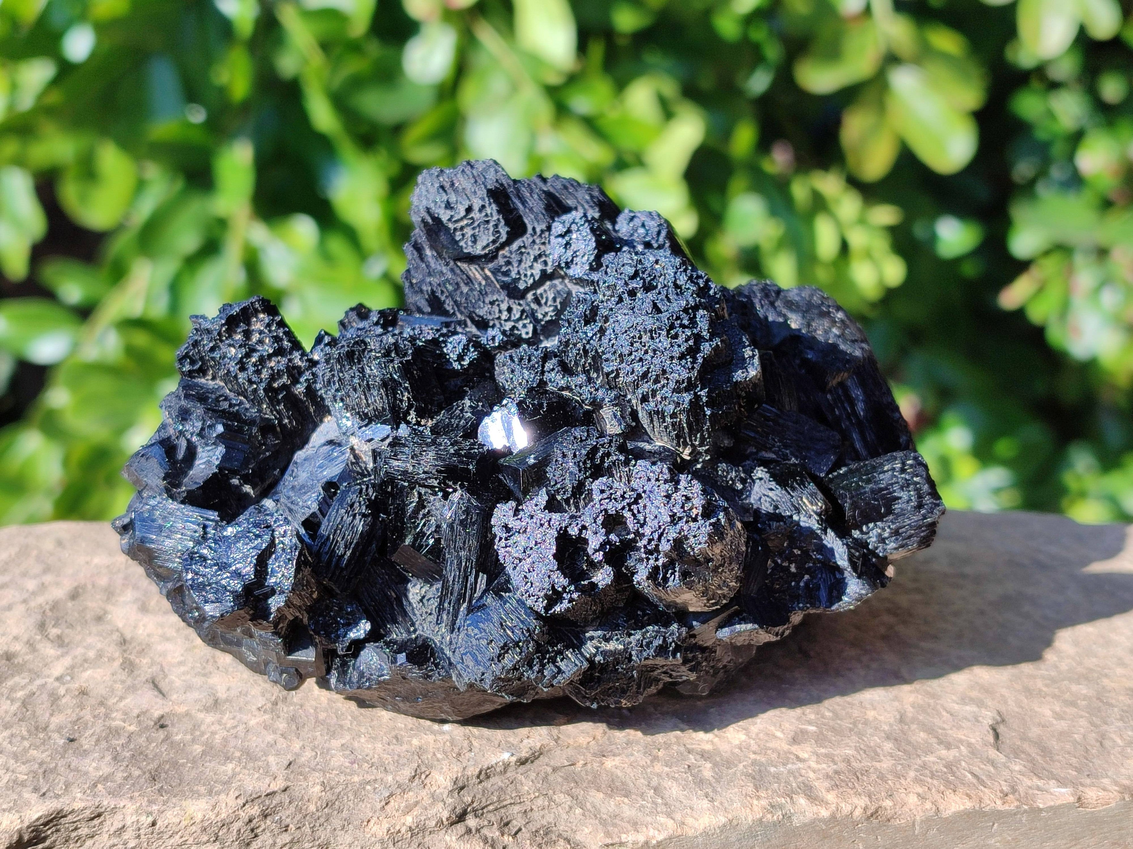 Natural Schorl Black Tourmaline Specimens x 4 From Namibia - Toprock Gemstones and Minerals 