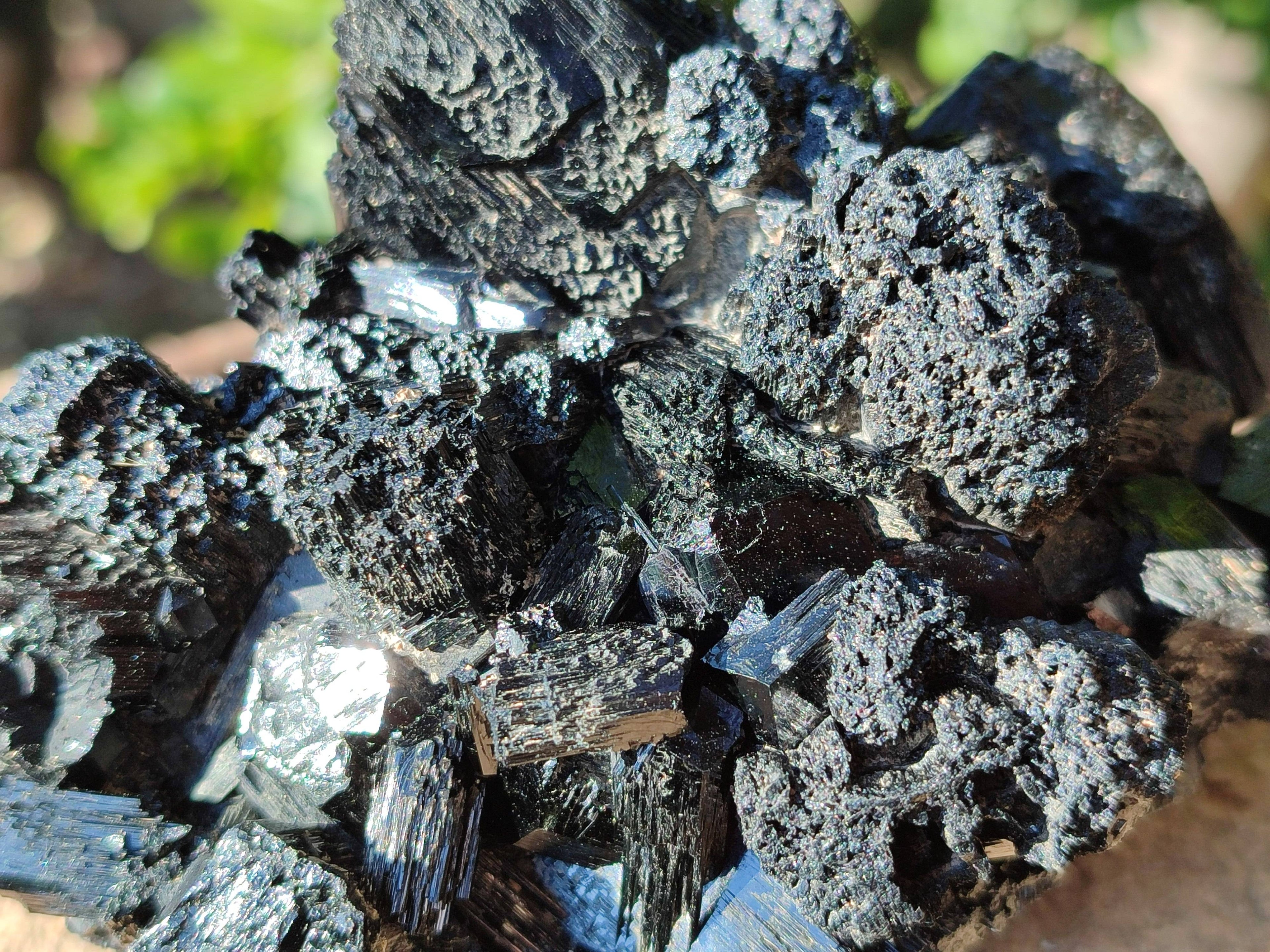 Natural Schorl Black Tourmaline Specimens x 4 From Namibia - Toprock Gemstones and Minerals 