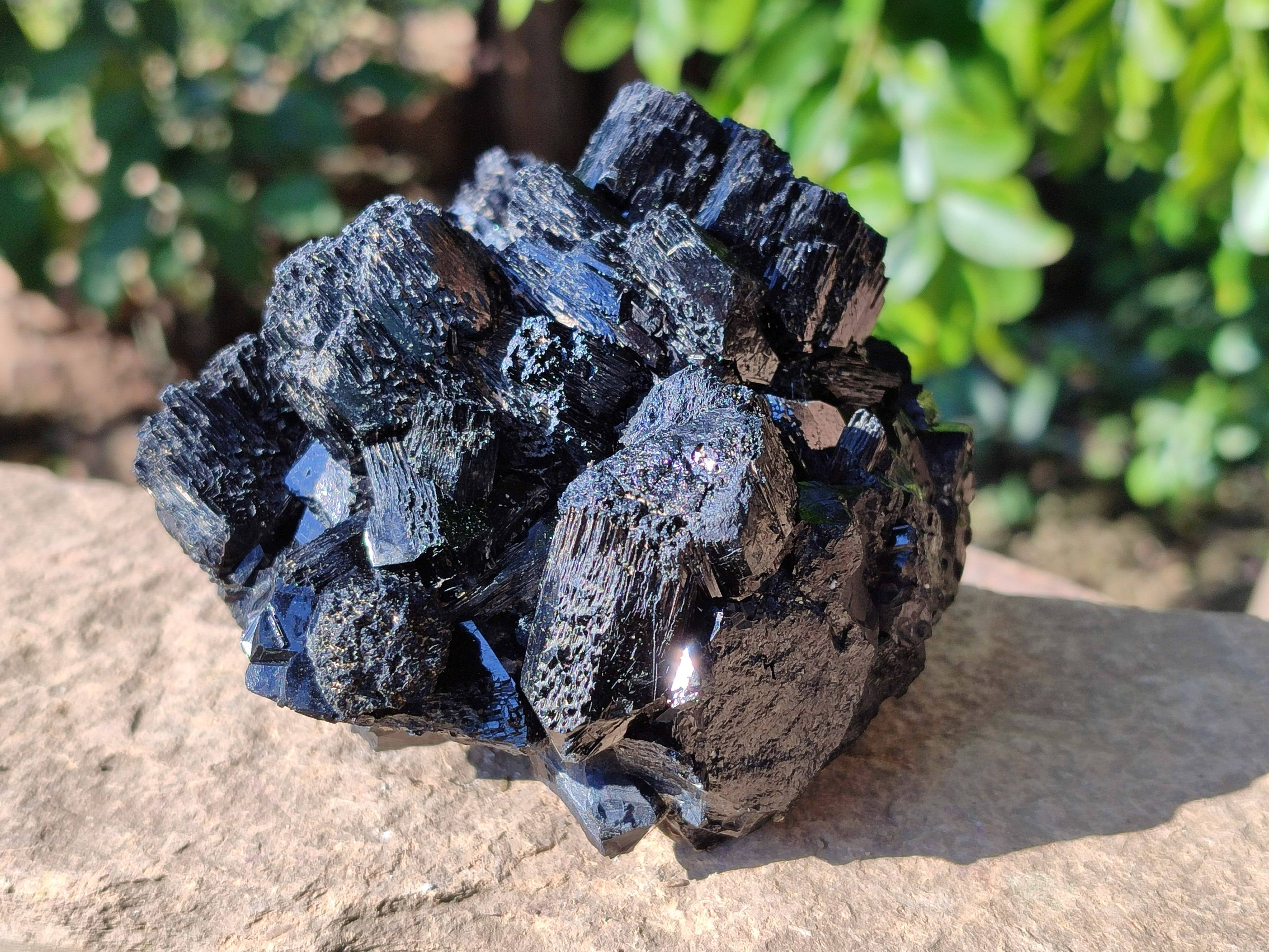 Natural Schorl Black Tourmaline Specimens x 4 From Namibia - Toprock Gemstones and Minerals 