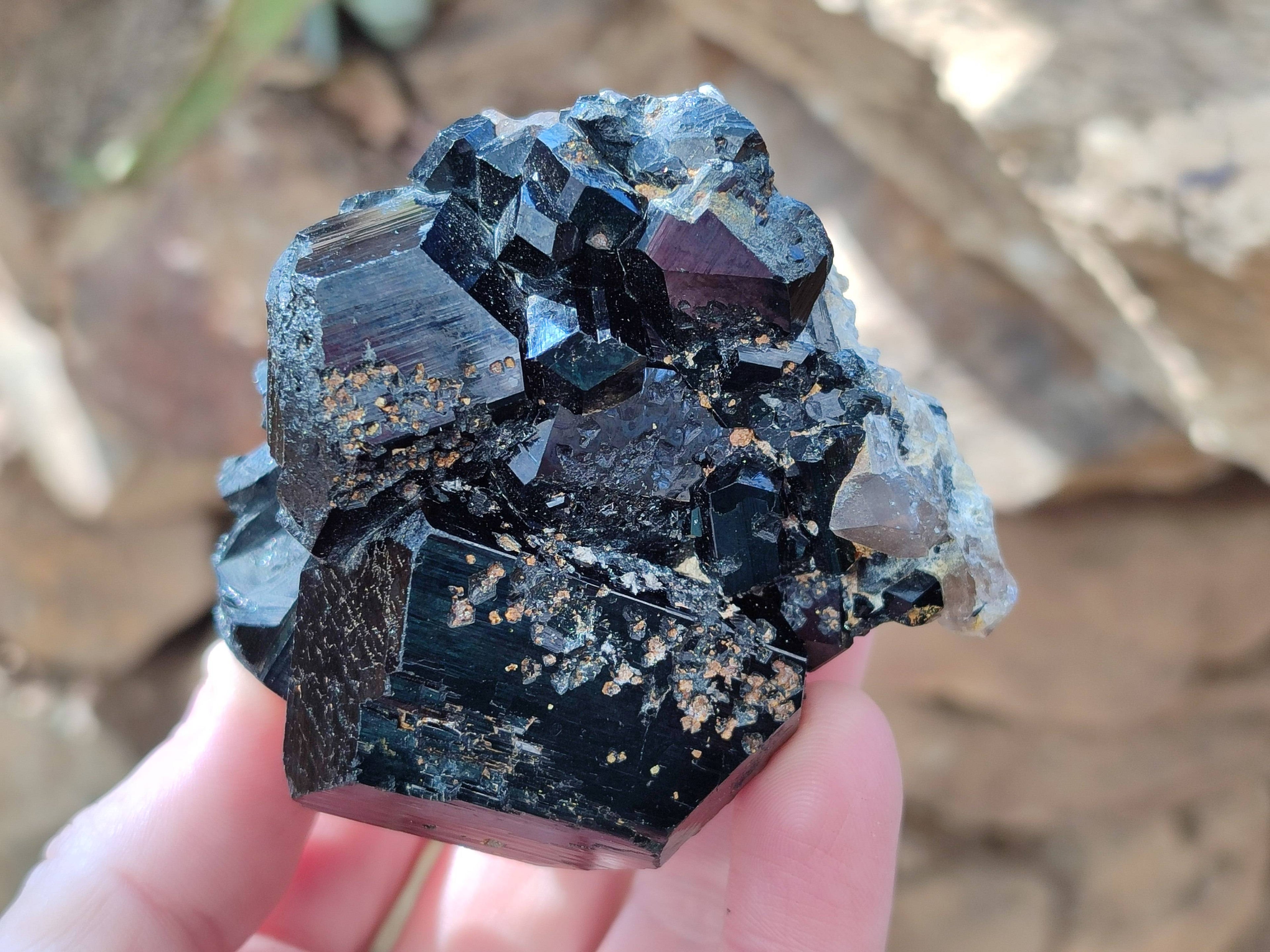 Natural Schorl Black Tourmaline Specimens x 4 From Namibia - Toprock Gemstones and Minerals 