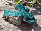 Natural Crystalline Malachite Specimens x 2 From Congo - Toprock Gemstones and Minerals 