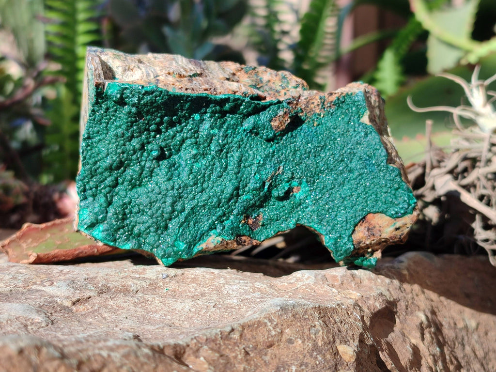 Natural Crystalline Malachite Specimens x 2 From Congo - Toprock Gemstones and Minerals 