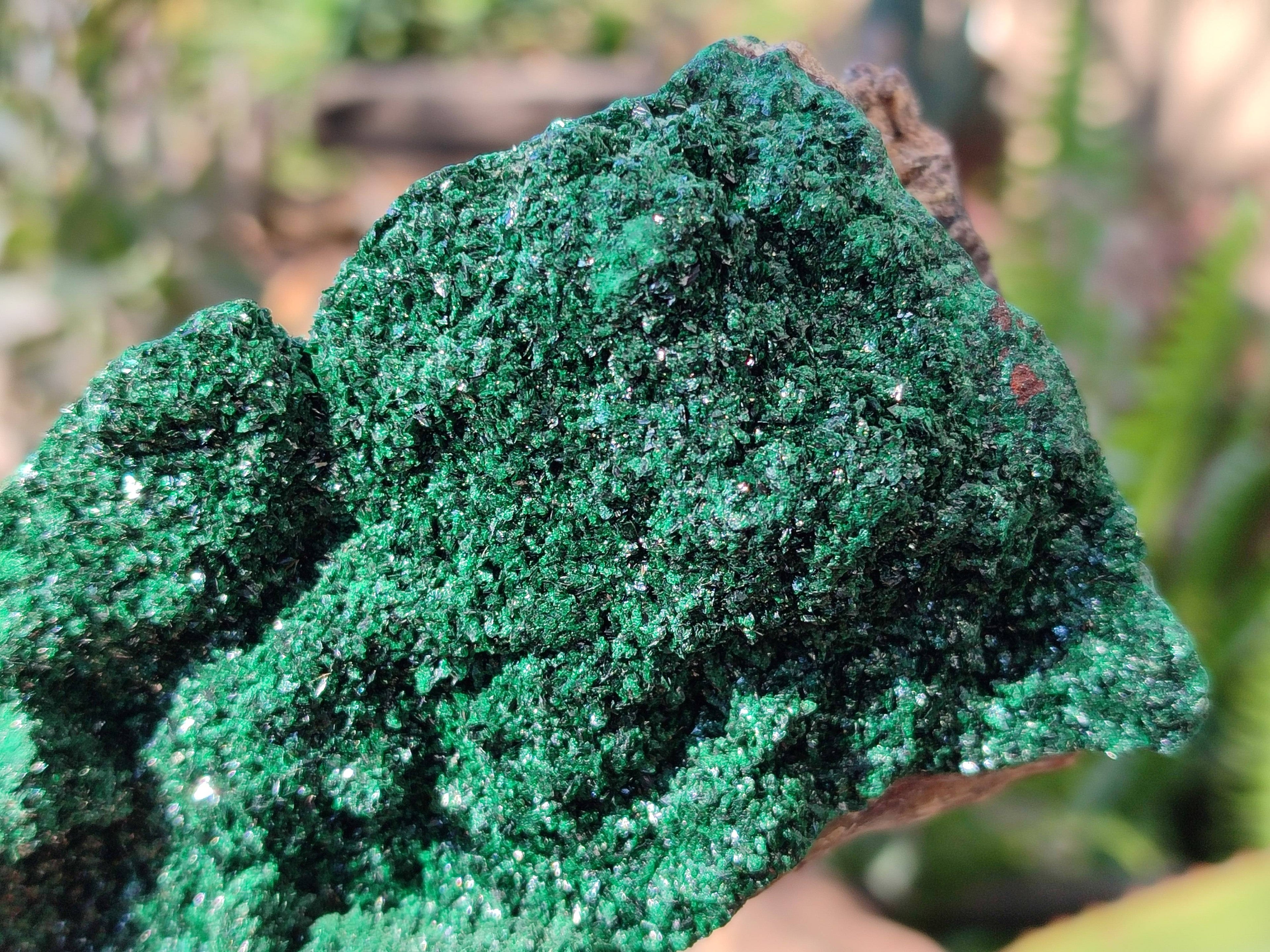 Natural Crystalline Malachite Specimens x 2 From Congo - Toprock Gemstones and Minerals 