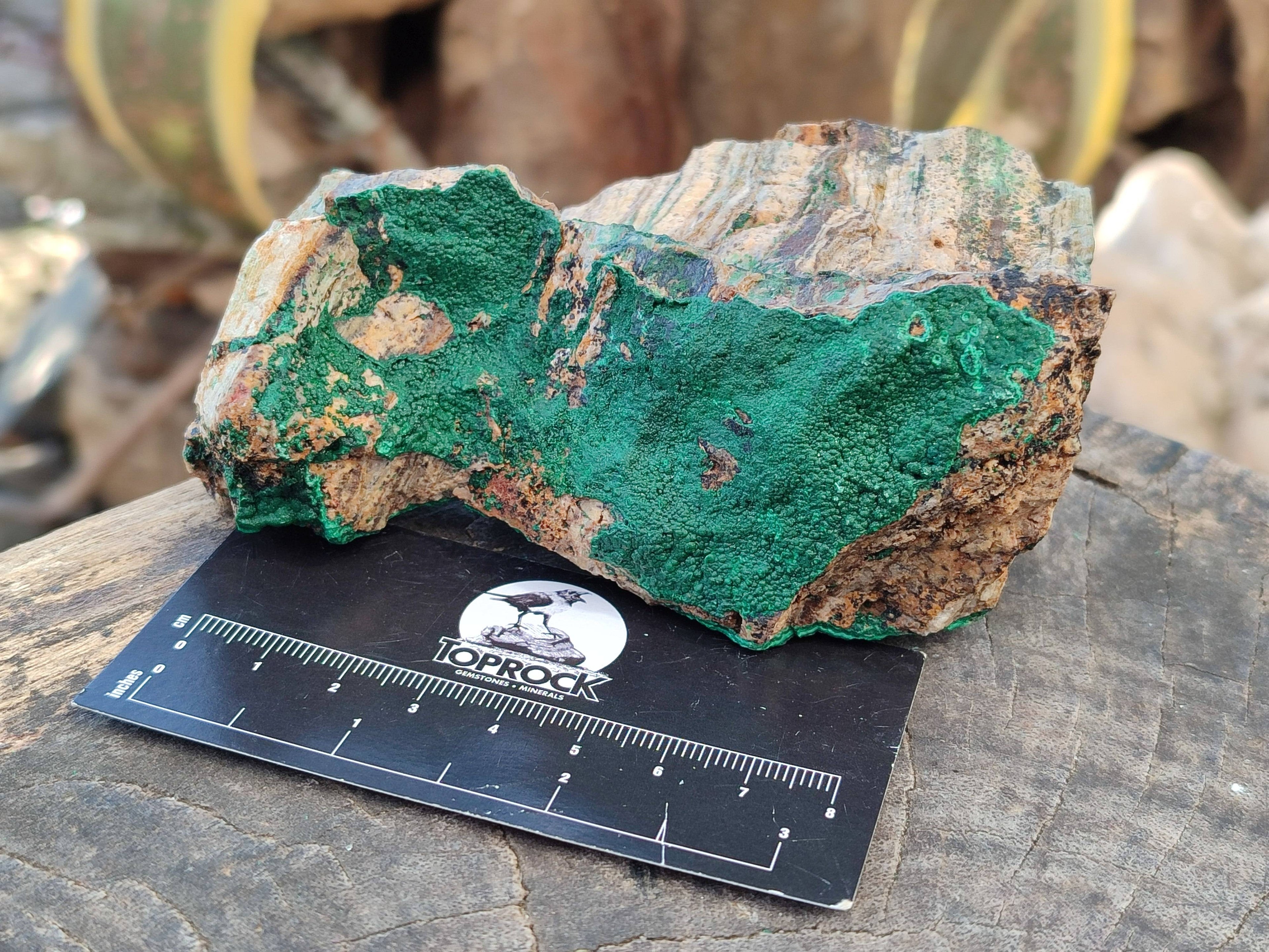 Natural Crystalline Malachite Specimens x 2 From Congo - Toprock Gemstones and Minerals 