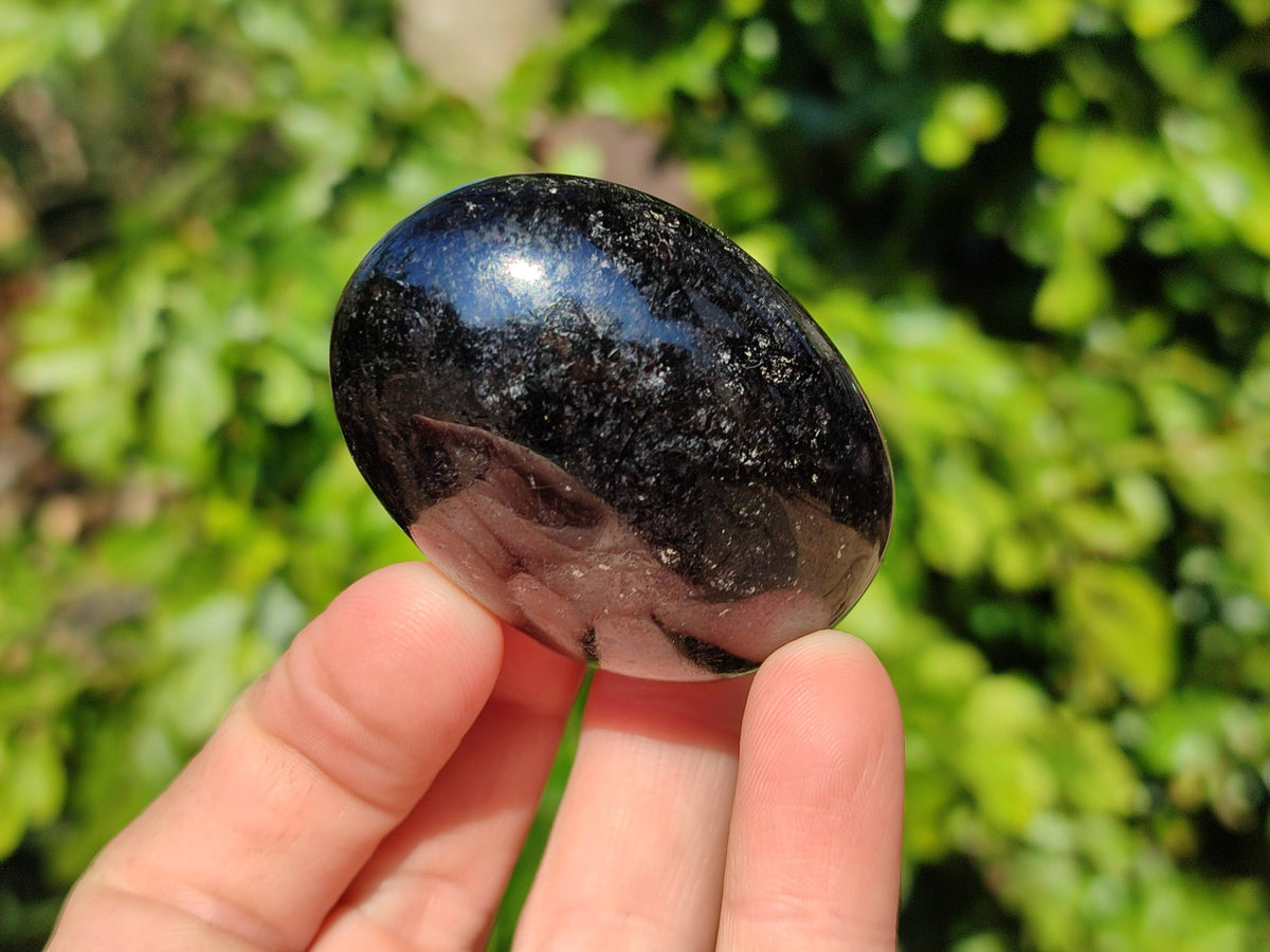 Polished Black Tourmaline Palm Stones x 20 From Madagascar - Toprock Gemstones and Minerals 