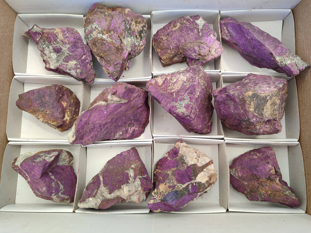 Natural Metallic Purpurite Cobbed Specimens x 12 From Erongo, Namibia - Toprock Gemstones and Minerals 