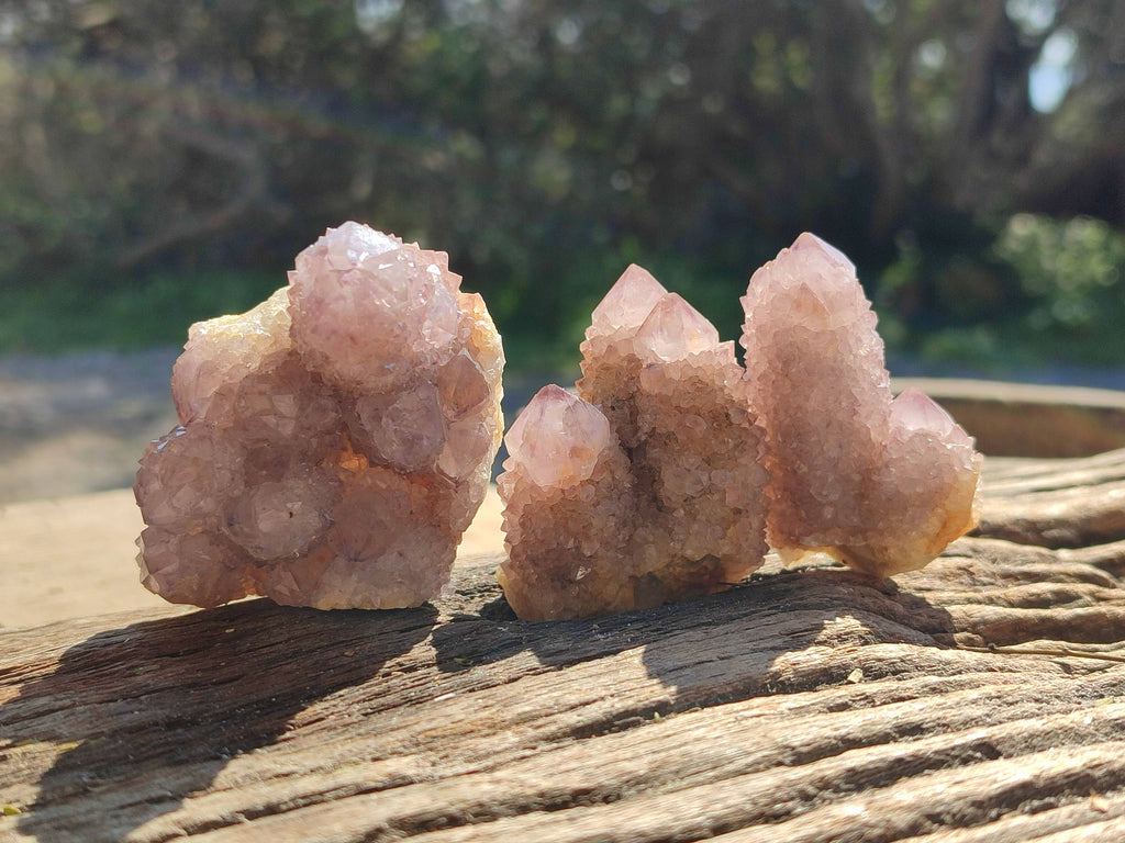Natural Amethyst Spirit Quartz Clusters x 12 From South Africa - Toprock Gemstones and Minerals 