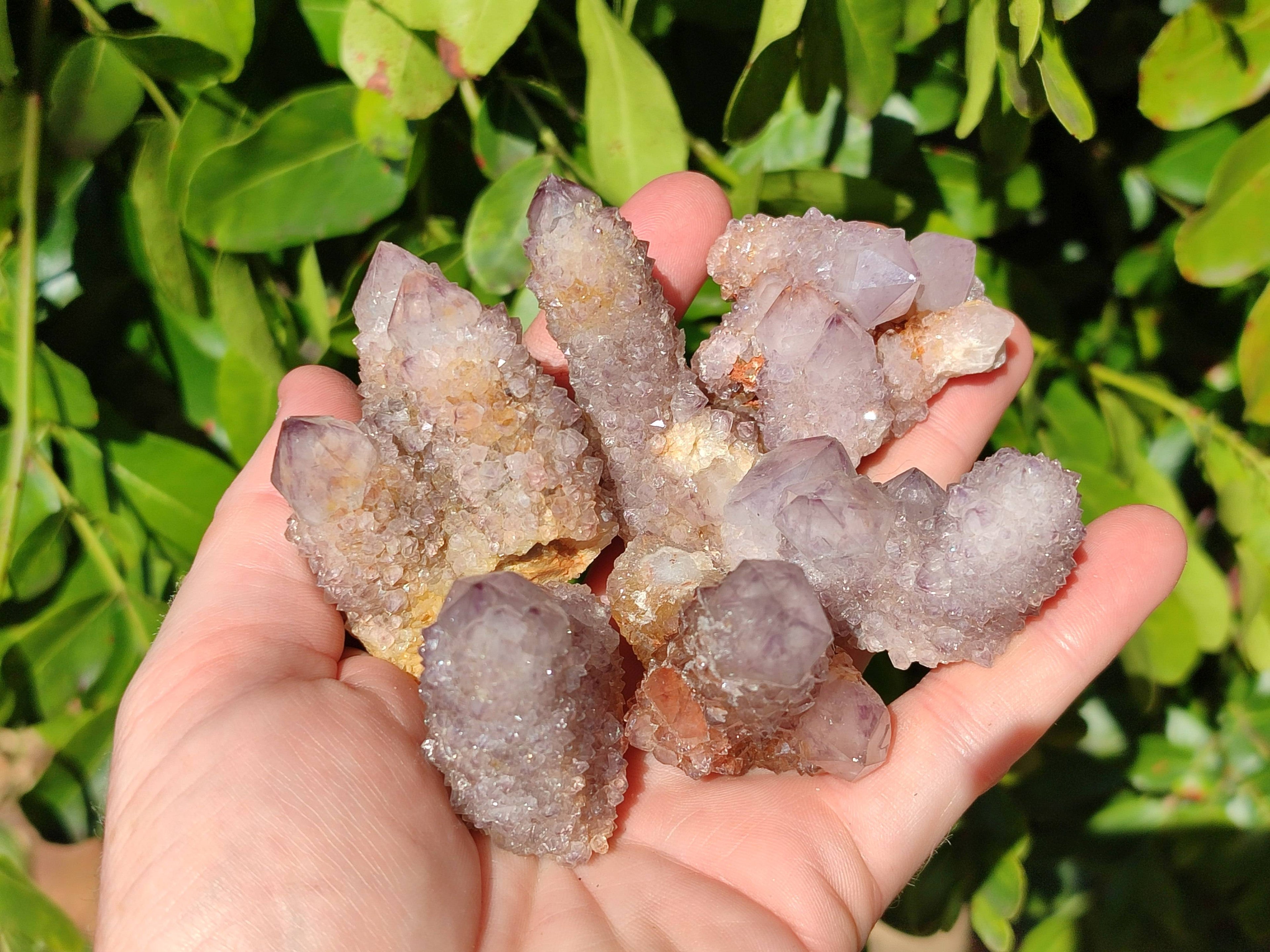 Natural Amethyst Spirit Quartz Clusters x 12 From South Africa - Toprock Gemstones and Minerals 