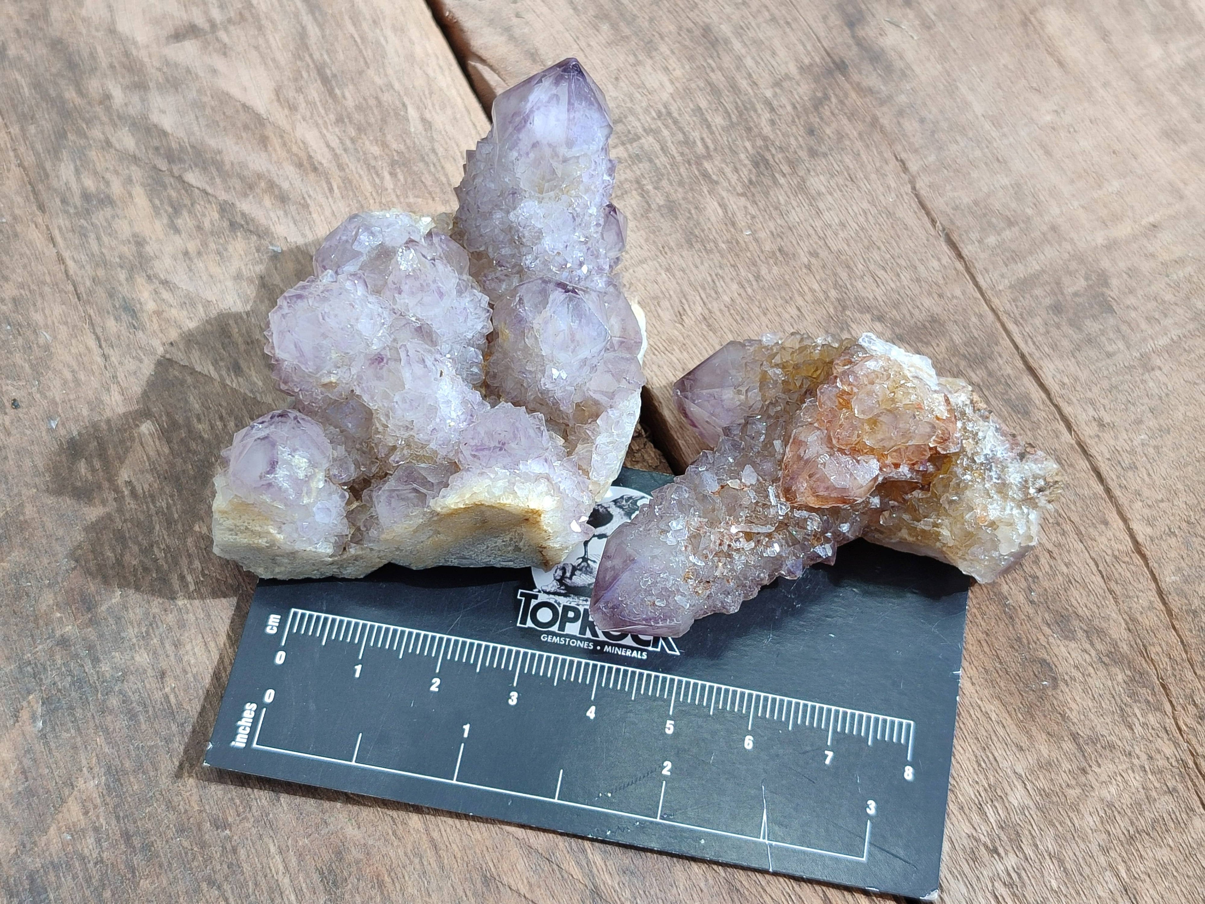 Natural Amethyst Spirit Quartz Clusters x 12 From South Africa - Toprock Gemstones and Minerals 