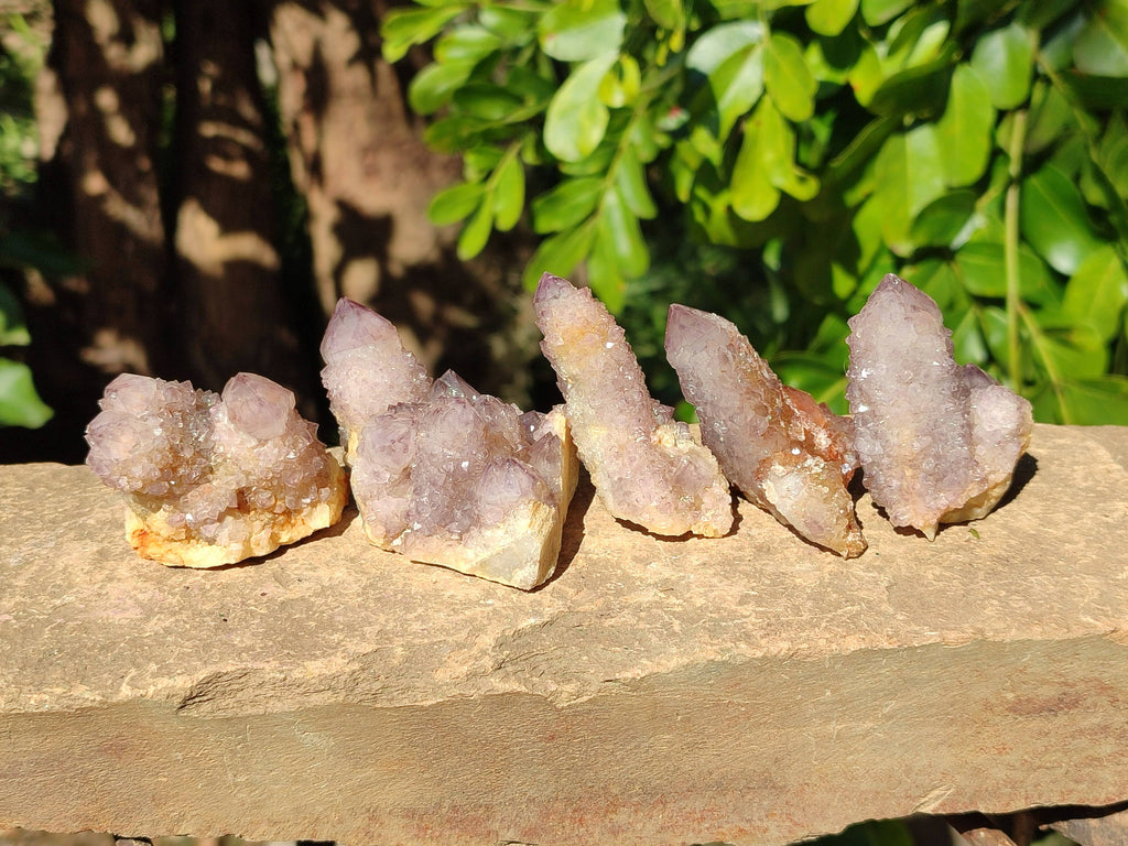 Natural Amethyst Spirit Quartz Clusters x 12 From South Africa - Toprock Gemstones and Minerals 