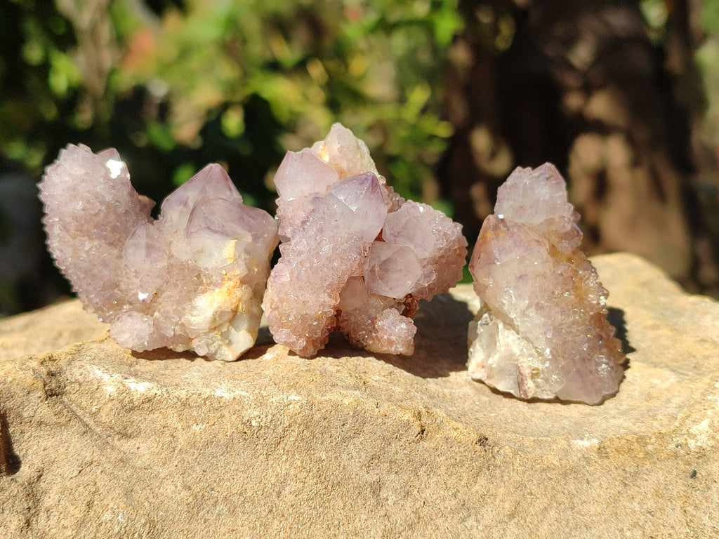 Natural Amethyst Spirit Quartz Clusters x 12 From South Africa - Toprock Gemstones and Minerals 