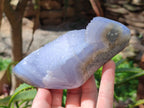 Polished Blue Lace Agate Geodes x 2 From Malawi - Toprock Gemstones and Minerals 