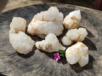 Natural Candle Quartz Clusters x 7 From Madagascar