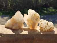 Natural Candle Quartz Clusters x 7 From Madagascar