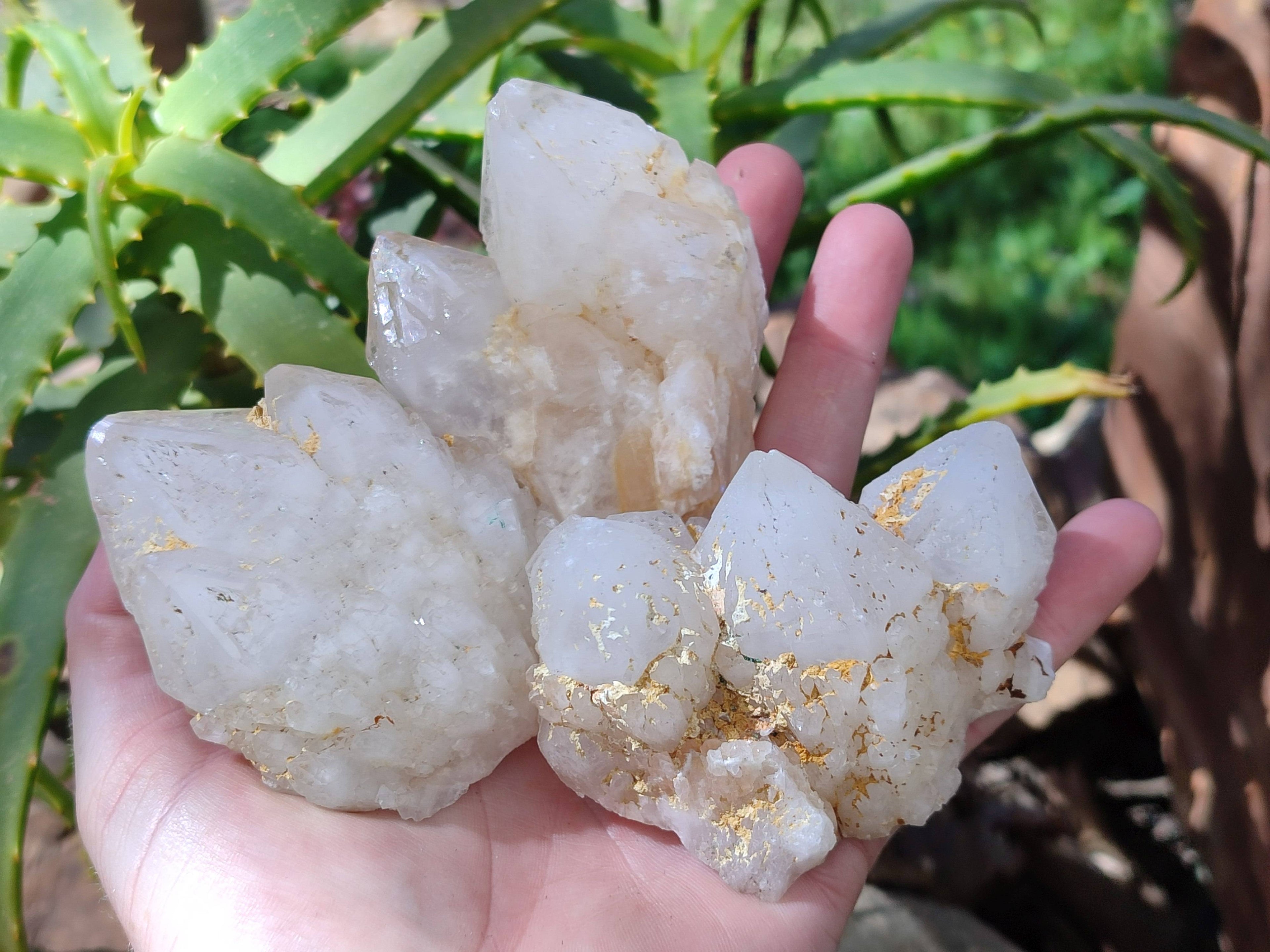 Natural Candle Quartz Clusters x 7 From Madagascar - Toprock Gemstones and Minerals 